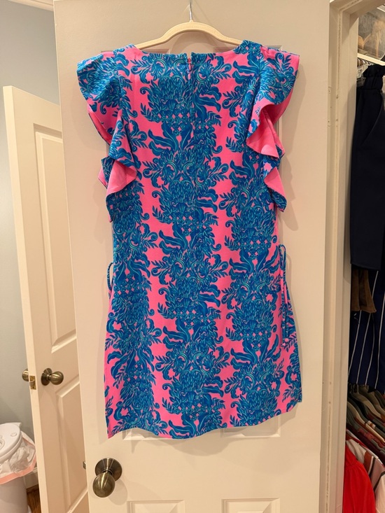 Lilly Pulitzer Pink and Blue Floral V-Neck Dress/Romper - Picture 3 of 4